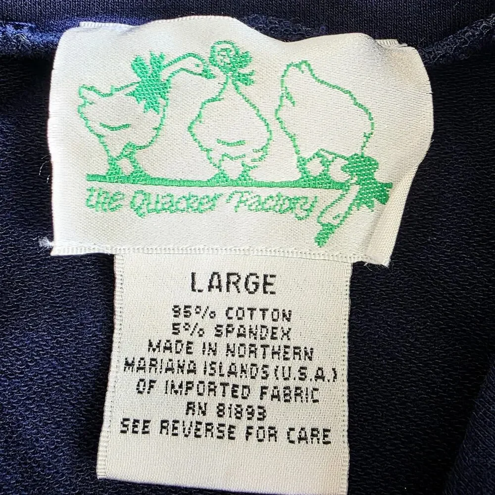The Quacker Factory Lounge Outfit Set Large Navy Pink Whale Zip Vest Coastal